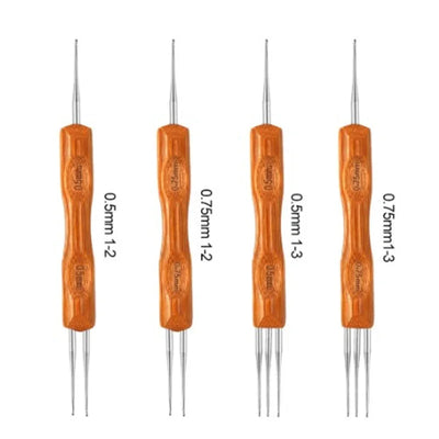 1pcs Wooden Crochet Dreadlocks Braid Needle Feather Wig Hook Needles Threader Knitting Hair Crochet Needles Hair Extension Tools