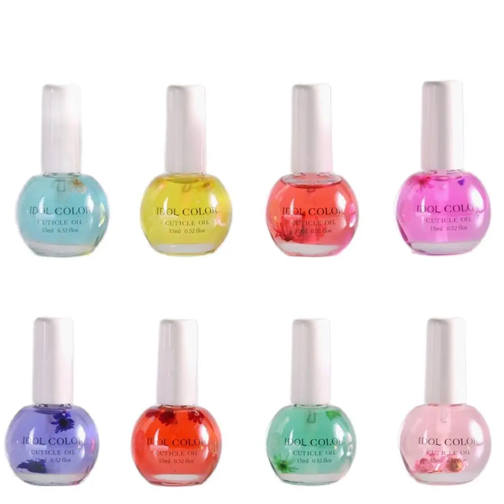 15ml/1 Bottle Dried Flowers Softener Nutritional Cuticle Oil 8Color Cuticle Oil Multi Fragrance Nail Edge Care Nail Art Tool*