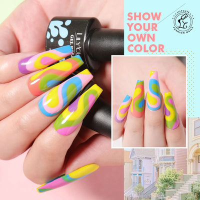 LILYCUTE 12PCs/Set 7ml Macaron Nail Gel Polish Set Semi Permanent UV Gel Nail Varnish Soak Off Gel Nail Polish Kit Nails