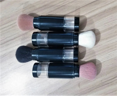 2 in 1 Foundation Brush Makeup Brush Empty Travel Blush with Refillable Loose Powder Bottle Jar Makeup Beauty Tools