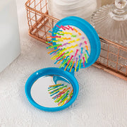 Traveling Small Size Hair Comb With Folding Mirror Portable Massage Folding Comb Women Girl Hair Brush With Mirror Styling Tools
