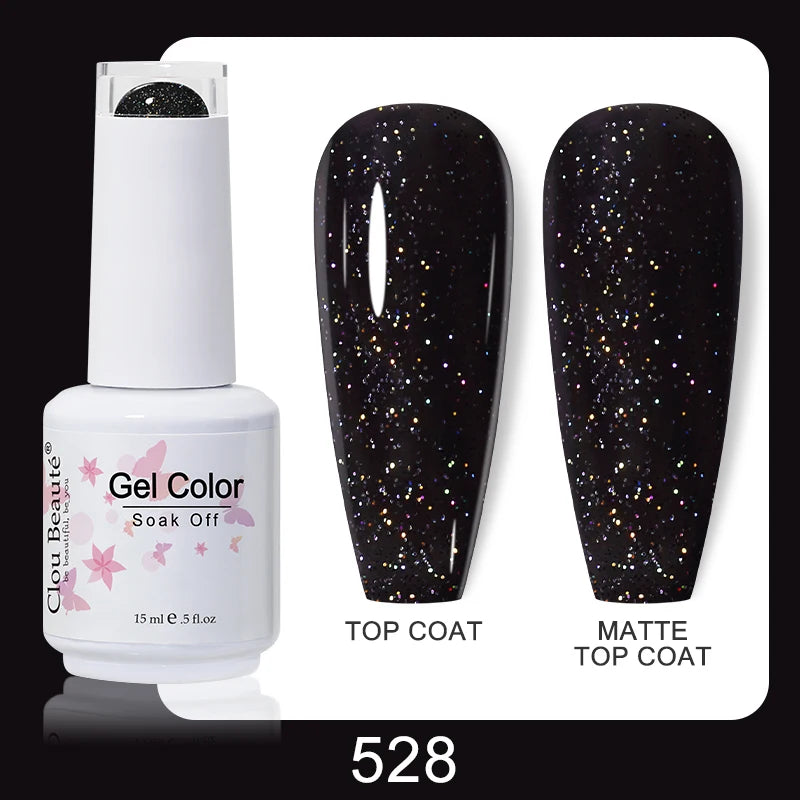 Clou Beaute Nail Gel Polish Kit 15ml Soak Off UVLED Nails Varnish Semi Permanent Nail Art Gels Lacquer Top Base Coat Gel Lacquer