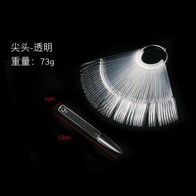 50Pcs/Set Nail Tips Colors Display Tools color plate practice nail plate fan-shaped Manicure Tools