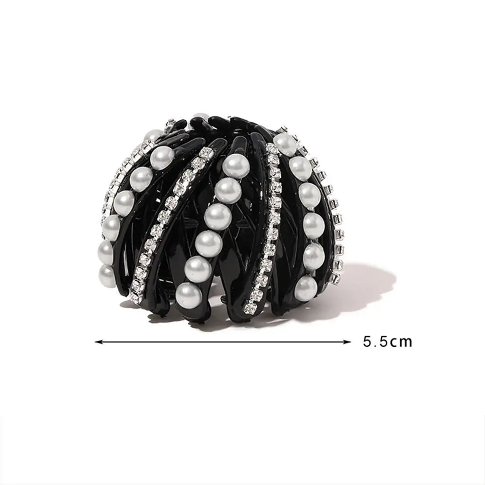 Women Bun Crystal Hair Claw Bird Nest Ponytail Buckle Ponytail  Holdedr Hair Clip DIY Bun Maker Female Hair Accessories