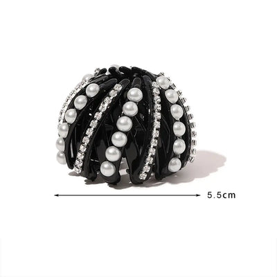 Women Bun Crystal Hair Claw Bird Nest Ponytail Buckle Ponytail  Holdedr Hair Clip DIY Bun Maker Female Hair Accessories