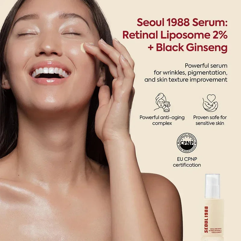 Seoul 1988 Eye Cream Niacinamide Retinoic Acid Ginseng Essence Firm Cream Lighten Fine Lines Deep Moisturizing Care Essence Set