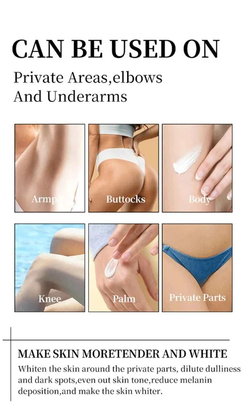 Whitening Cream Private Parts Underarm Bleaching Serum Whiten Butt Knee Brighten Inner Thigh Intimate Parts Dark Remove Melanin