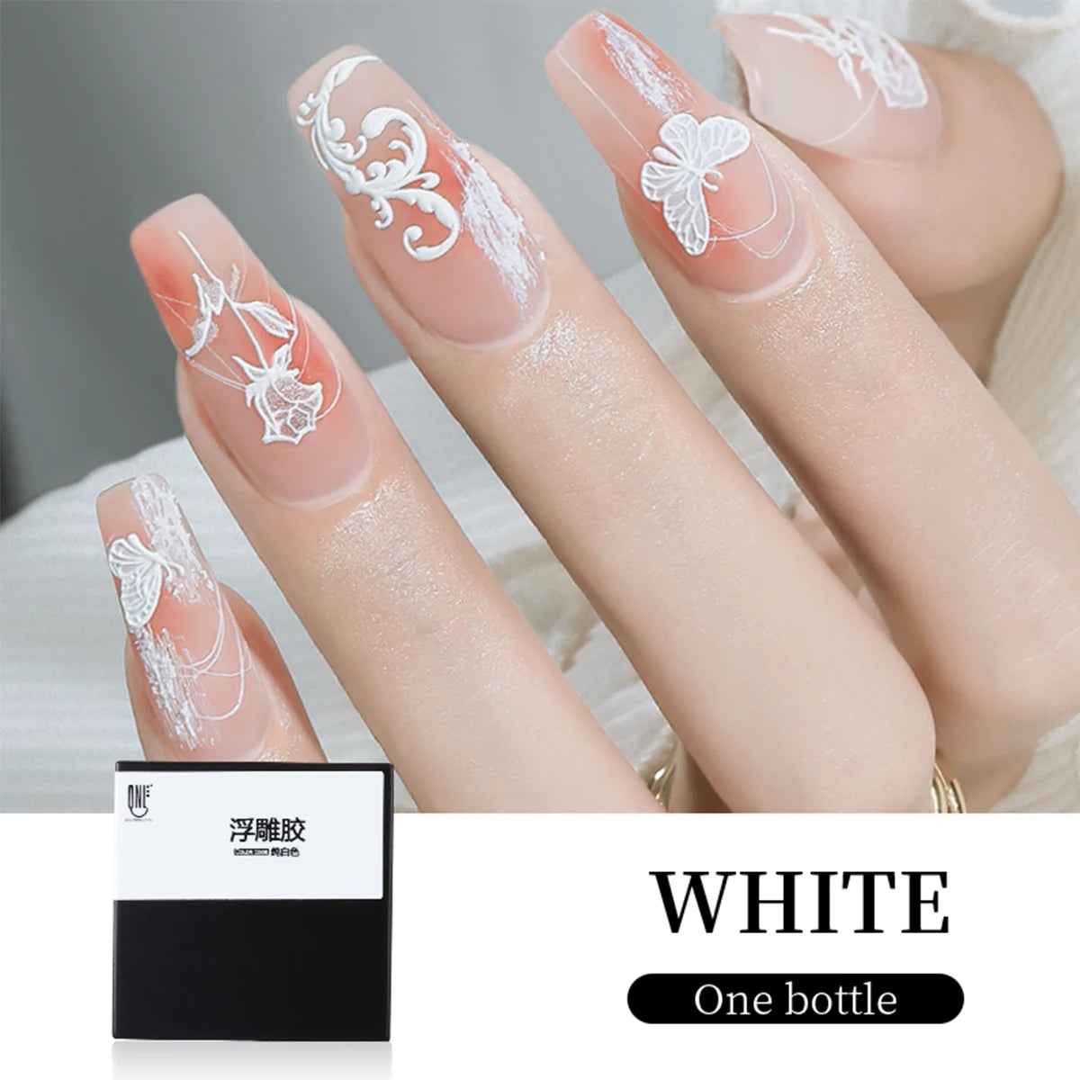 5ml Painted Embossed Gel Nail Polish 3D Black White Nail Art Plaster Gypsum Drawing Painting Carving Gel Salon DIY Manicure Tool