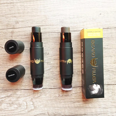 Men Beard Filling Stamp Beard Pencil Filler Waterproof Moustache Pen Beard Brush Enhancer Moustache Coloring Shaping Sweatproof