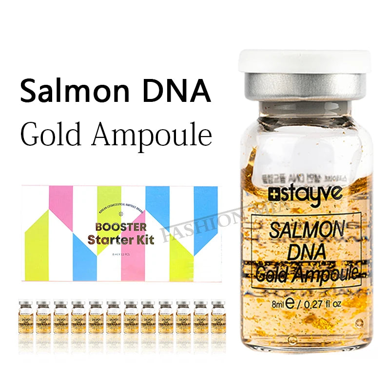 8ml Salmon DNA Gold Ampoule Skin Booster Serum Stayve BB Cream Glow Beginner Starter Kit Korea Face Skin Care Essence Foundation