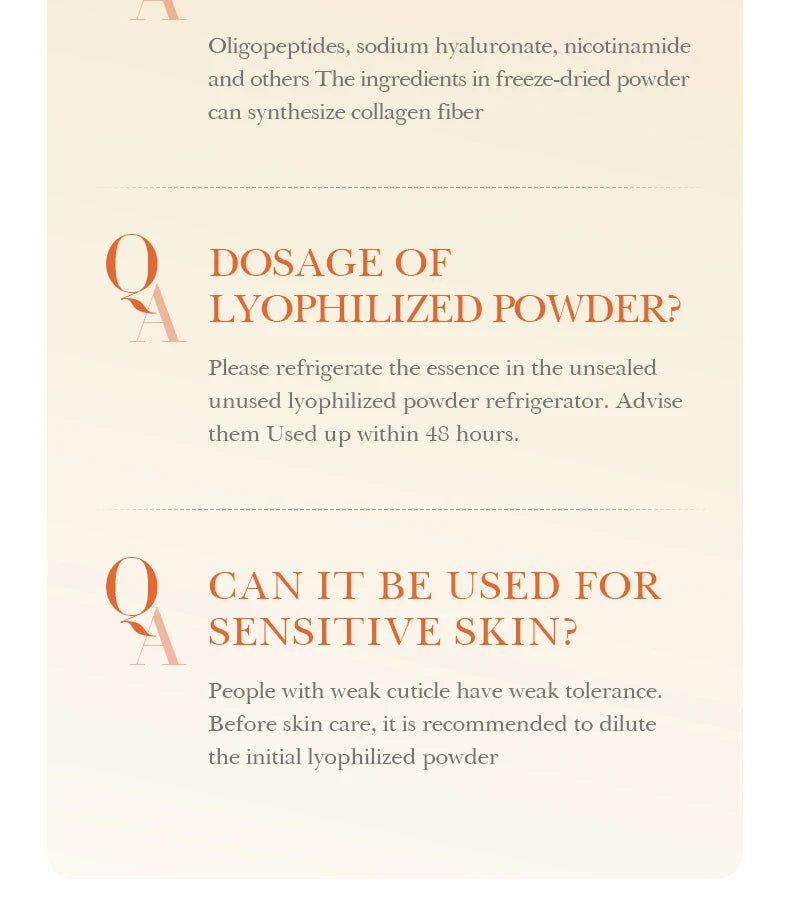 Face Serum Oligopeptide Freeze Dried Powder Nourish Tighten Skin Care Sensitive Repair Smooth Facial Essence Beauty