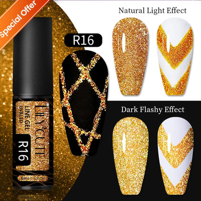 LILYCUTE 7ml Fluorescent Crackle Gel Nail Polish Summer Neon Red Green Vernis Semi Permanent UV Gel Nail Art Manicure For Nails