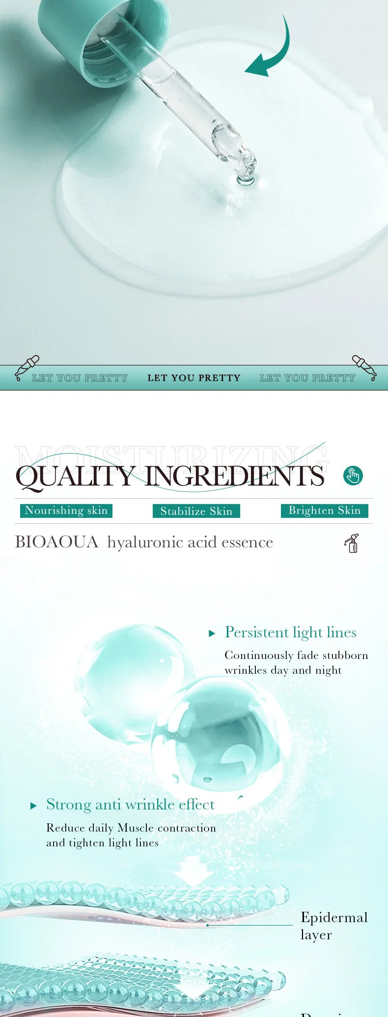 BIOAQUA Vitamin C Retinol Hyaluronic Acid Serum Moisturizing Brightening Hydrating Firming Facial Essence Beauty Face Skin Care