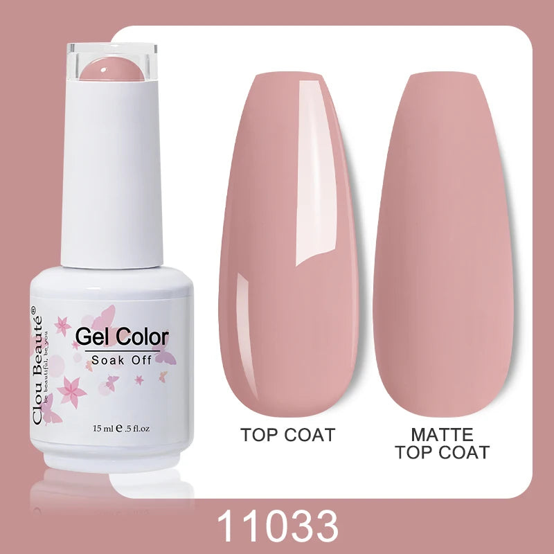 Clou Beaute Nail Gel Polish Kit 15ml Soak Off UVLED Nails Varnish Semi Permanent Nail Art Gels Lacquer Top Base Coat Gel Lacquer