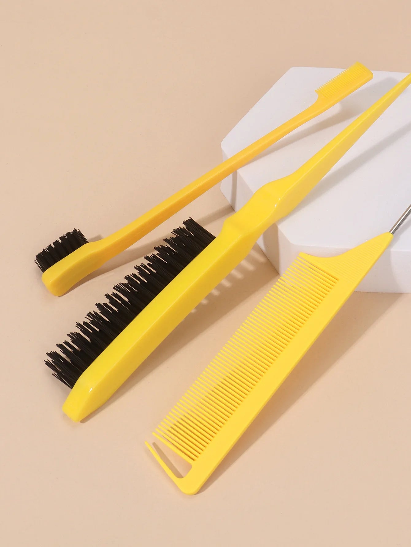 3pcs/set Double Sided Hair Edge Brush Set Hair Styling Comb Control Brush Accessories Hairline Brush Comb Styling Partition Comb