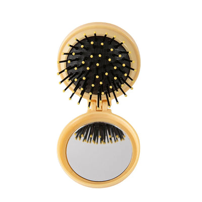 Traveling Small Size Hair Comb With Folding Mirror Portable Massage Folding Comb Women Girl Hair Brush With Mirror Styling Tools