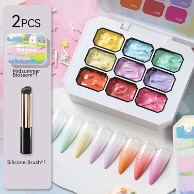 UR SUGAR 9 Colors 4 In 1 Pat Painting Gel Y2K Gradient Blush Color Semi Permanent Soak Off UV&LED Gel Nail Art Creation Salon DI