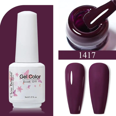 Clou Beaute 8ml Gel Polish Colorful Glitter UV Nail Gel Vernis Semi Permanent Glass Bottle Blue Green White Soak Off Gel Nail