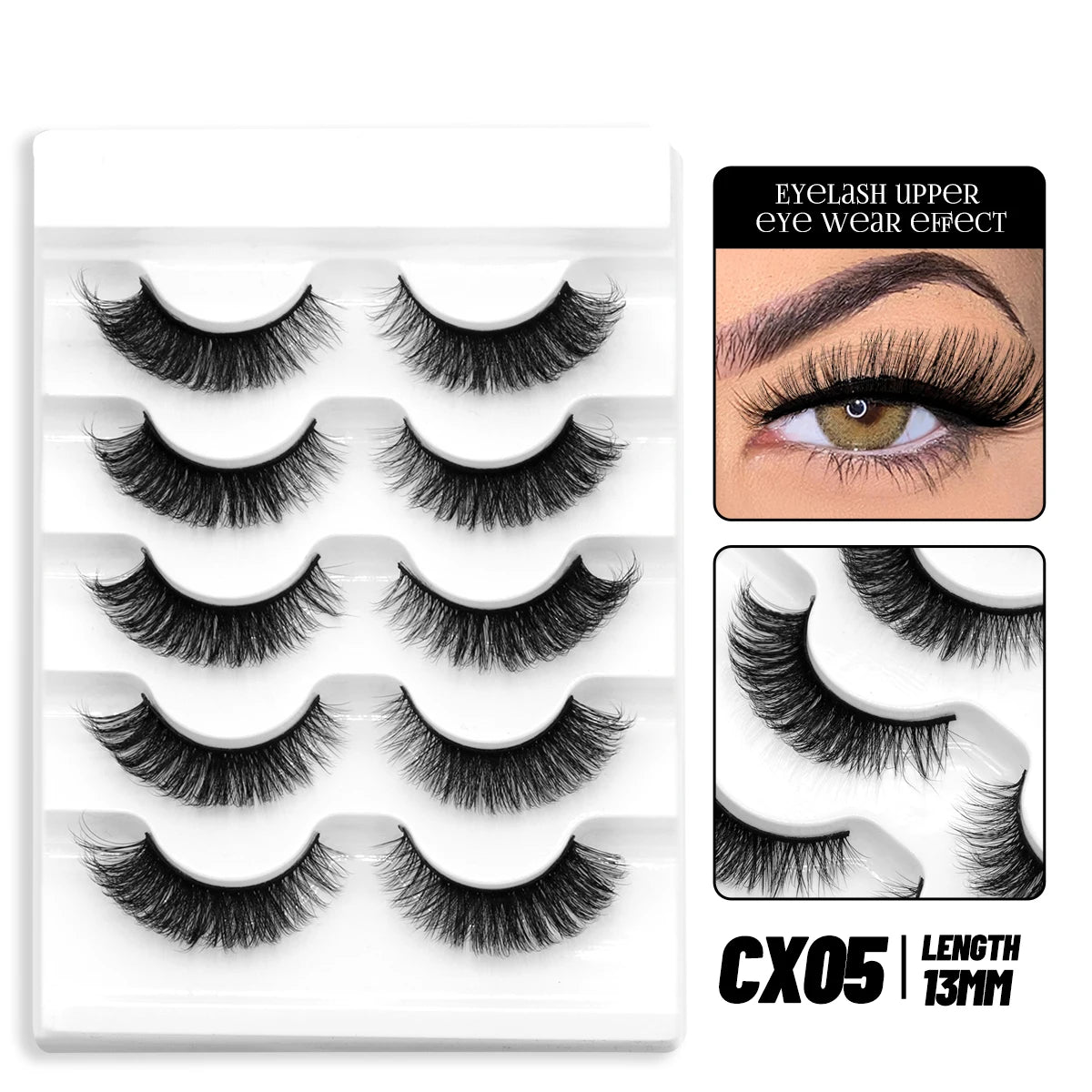 GROINNEYA Cat Eye Lashes Natural long Manga Lashes Faux Mink Eyelashes Winged End Eye Elongated Eyelashes Fake Lashes Soft