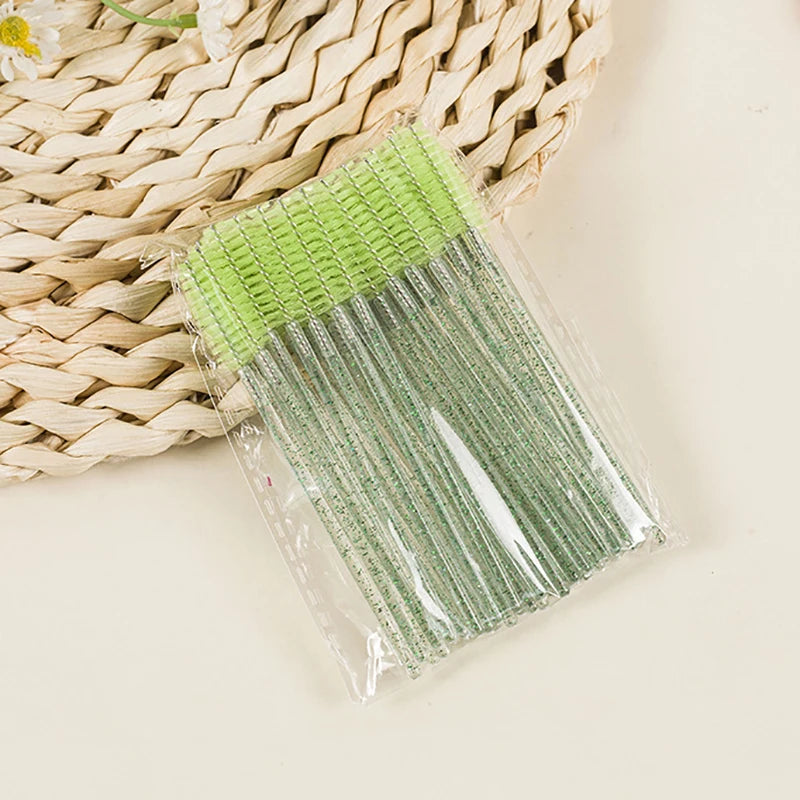 50Pcs Disposable Eyelash Wands Brush Comb Eye Lashes Extension Accessories Mascara Wand Makeup Professional Beauty Tool