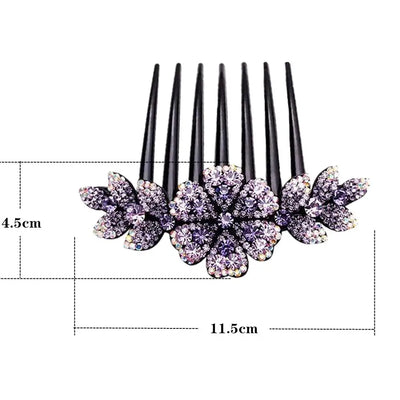 Women Hair Comb Rhinestone Crystal Hair Clips Hairpins Lady Bride Wedding Party Headdress Headwear Elegant Hair Accessories