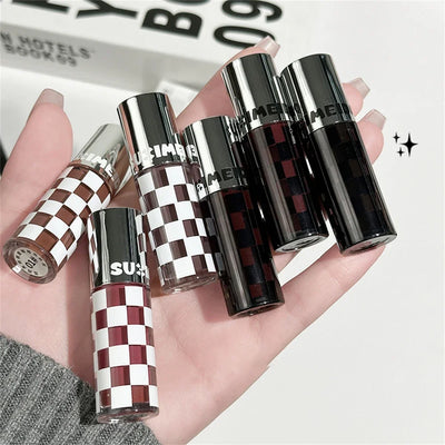 6 Color Punk Dark Red Lip Gloss Matte Lipstick Lasting Waterproof Smoky Dark Nude Purple Durable Natural Lip Tint Korea Makeup