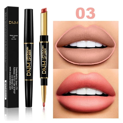 Double Ended Matte Lipstick Women Lip Liner 2 In 1 Makeup Matte Lipstick Durable Waterproof Nude Red Lipstick Lips Cosmetics