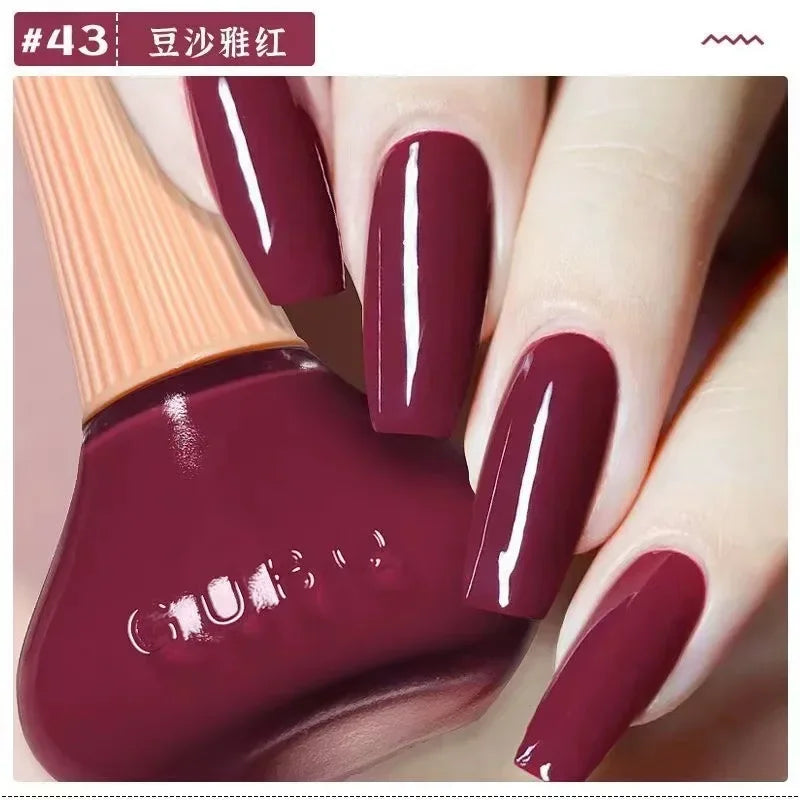 45 Colors Nail Polish Oil-based Nails Polish No-bake Quick Dry Non-tear Small Glitter Nail Gel Transparent Red Nail Art