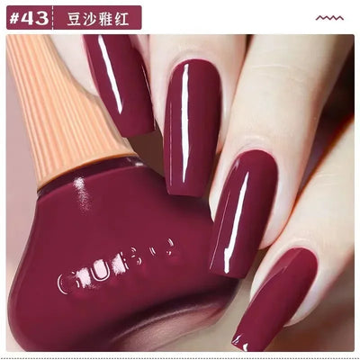 45 Colors Nail Polish Oil-based Nails Polish No-bake Quick Dry Non-tear Small Glitter Nail Gel Transparent Red Nail Art