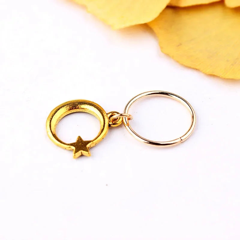 5pcs/bag Hair Braid Bead Butterfly Dreadlock Beads Ring Braiding Hair Sparkly Hair Styling Tool Bohemian Braid Hairs Accessories