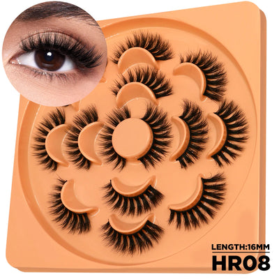 GROINNEYA 3D Fluffy False Eyelashes Look Soft Cat Eye Eyelashes Cosmetics Thick Curled Mink Eyelashes lashes Extension  Makeup