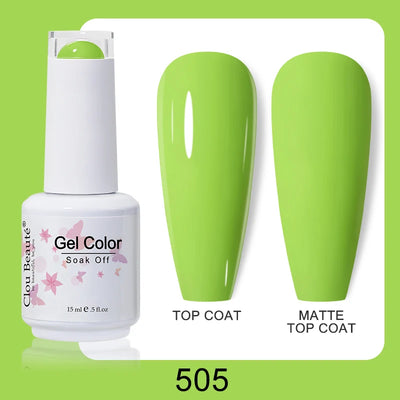 Clou Beaute Nail Gel Polish Kit 15ml Soak Off UVLED Nails Varnish Semi Permanent Nail Art Gels Lacquer Top Base Coat Gel Lacquer