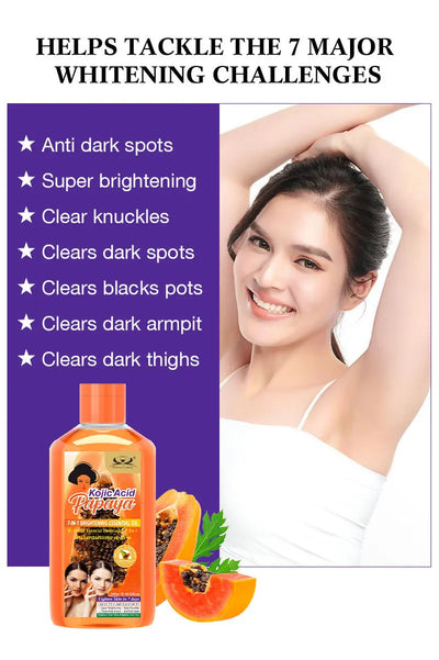 Papaya Kojic Acid Body Oil Deeply nourishes skin moisturizes fades dark spots evens tone absorbs fast enhances natural glow