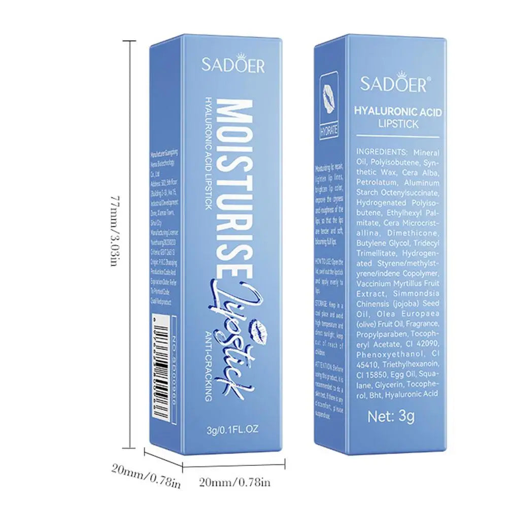 SADOER Hyaluronic Acid Lipstick Lips Skincare Nourishing Brightening Moisturizing Lip Balm Lips Skin Care Products