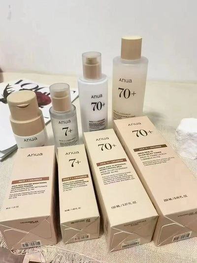Anua Rice Hydrating Whitening Set Rice 70 Glow Milky Toner Face Acne Moisturizing Milk Lotion 7 Hydration Serum Daily Skin Care