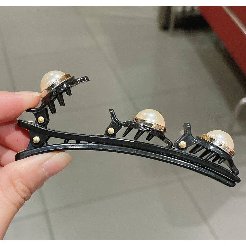 Double Layer Braided Hairpin Broken Hair Fixed Clip Women Girls Korean Fashion Hairpin Headband Hairpin Lazy Styling Accessories