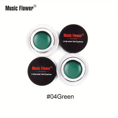 Rich Color Rendering Eyeliner Cream,Smudge Proof Waterproof Easy Coloring Makeup Cosmetic,( Brown, Blue Purple, Green And Black)