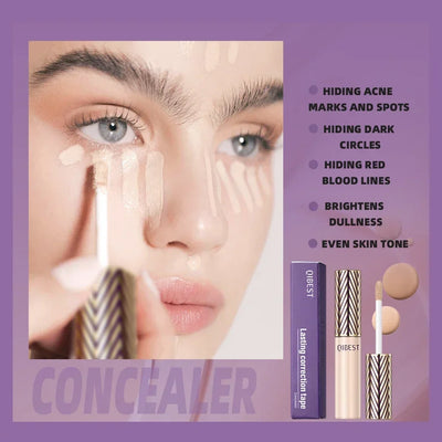 QIBEST Concealer Liquid Foundation Face Makeup Women Brightening Cream Full Coverage Concealer Lasting Modify Corrector Skin