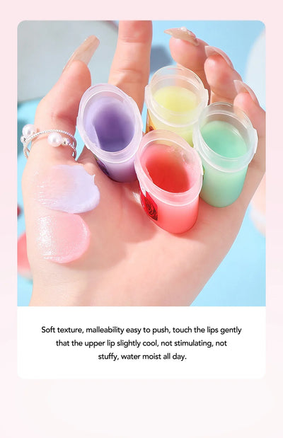 24pcs Fruit Flavored Lip Balm Set Natural Moisturizing Hydrating Non-sticky Winter Anti-Cracked Lip Balm Lips Skin Care