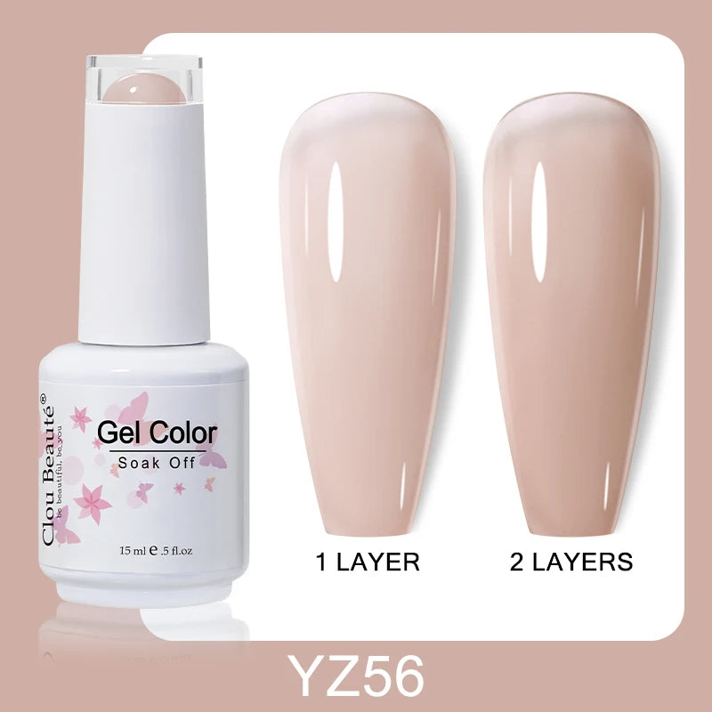 Clou Beaute Nail Gel Polish Kit 15ml Soak Off UVLED Nails Varnish Semi Permanent Nail Art Gels Lacquer Top Base Coat Gel Lacquer