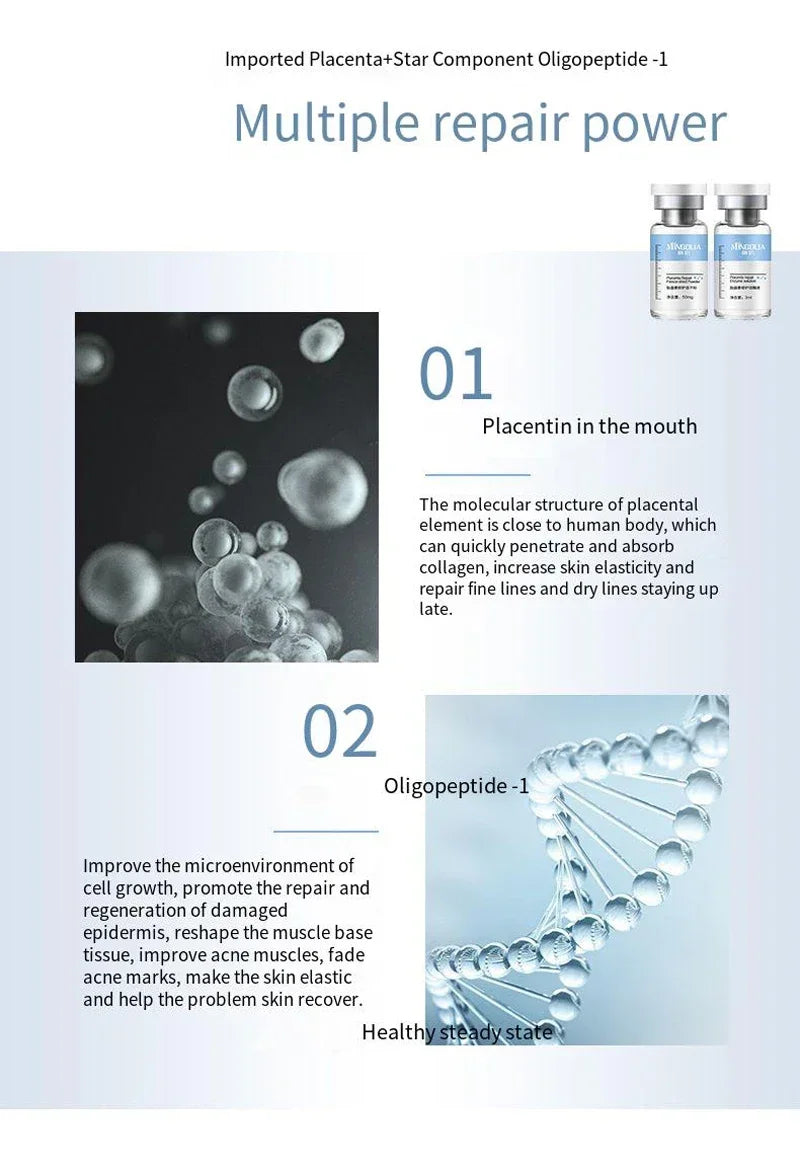 Polypeptide Placenta Freeze-dried Powder Essence Repair Facial Hydrating Nourishing Pore Shrinking Skin Rejuvenate Skin Care