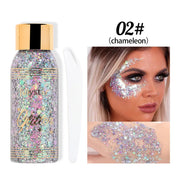 With Smear Spoon Multifunctional Eye Glitter Nail Hair Body Face Glitter Gel Art Flash Loose Sequins Cream Festival Glitter Deco
