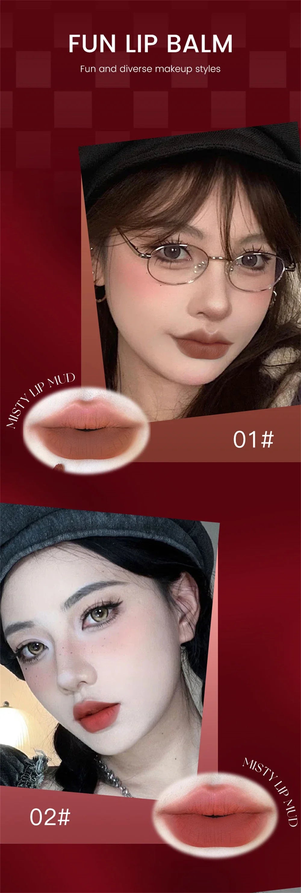 6 Color Punk Dark Red Lip Gloss Matte Lipstick Lasting Waterproof Smoky Dark Nude Purple Durable Natural Lip Tint Korea Makeup