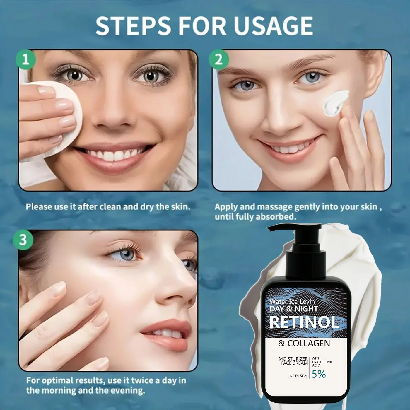 Advanced Retinol Facial Cream: Contains Collagen’S Day/Night Moisturizing Cream Hydrating, Firming. Light, Non-Greasy. For Face and Neck. Suitable for Both Men and Women Ideal Holiday Gifts