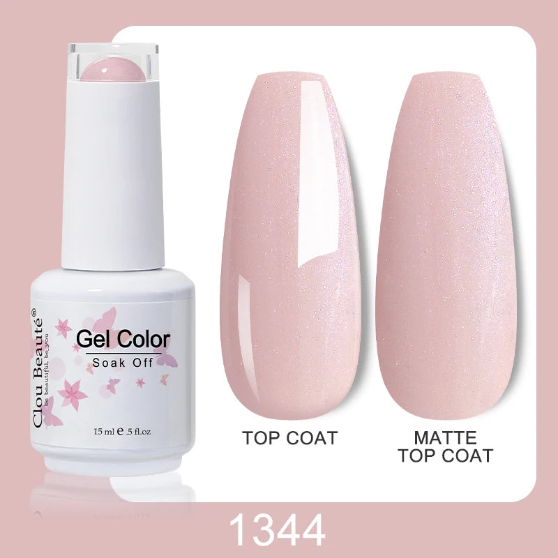 Clou Beaute Nail Gel Polish Kit 15ml Soak Off UVLED Nails Varnish Semi Permanent Nail Art Gels Lacquer Top Base Coat Gel Lacquer