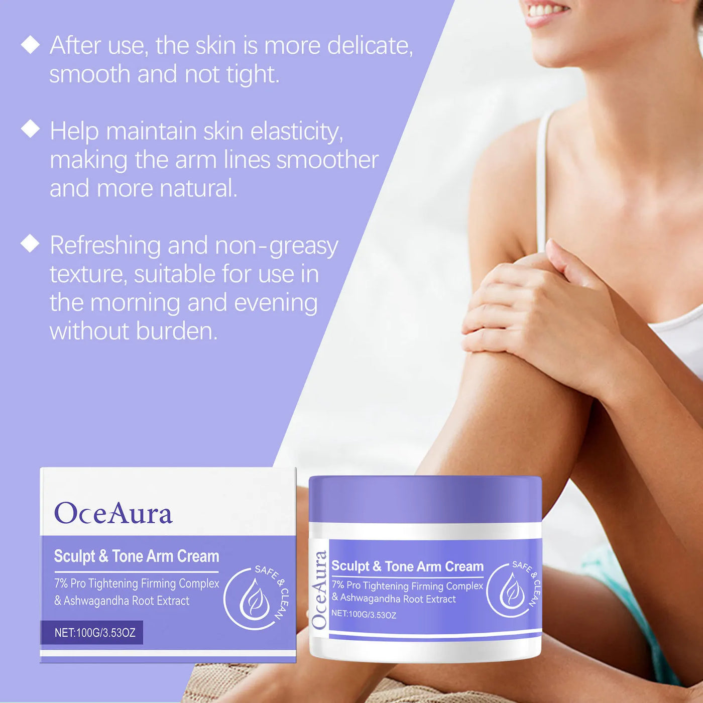 Arm Shaping Firming Cream Sculpt Tone Healthy Firm Muscle Prevent Sagging Loose Puffy Smooth Moisturize Skin Tighten Arm Cream