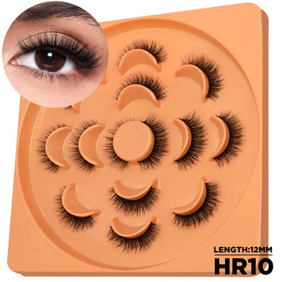 GROINNEYA 3D Fluffy False Eyelashes Look Soft Cat Eye Eyelashes Cosmetics Thick Curled Mink Eyelashes lashes Extension  Makeup