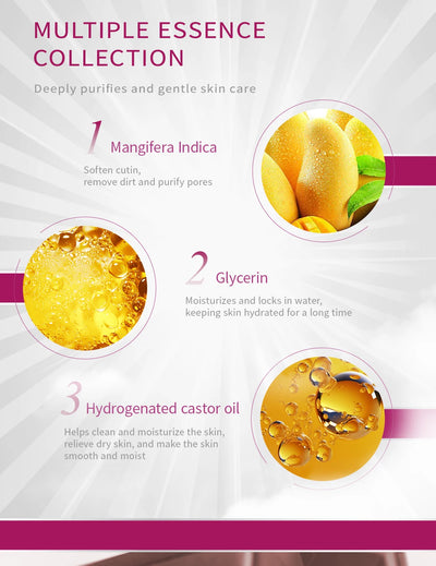 Mango Blackhead Remover Acne Treatment Nose Oil-control Mud Pore Strip Mask Whitening Cream Peel off Mask Nose Peel Skin Care