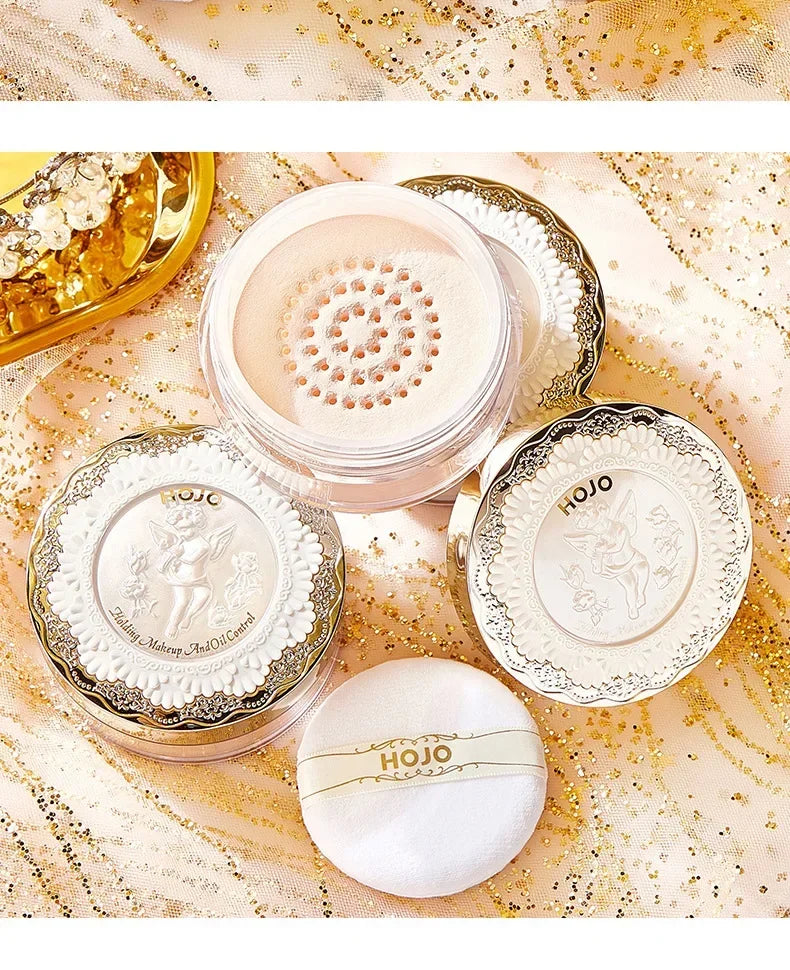 Hojo Angel Matte Translucent Setting Powder Face Powder Oil-Control Waterproof Brighten Long Lasting Base Makeup Cosmetics