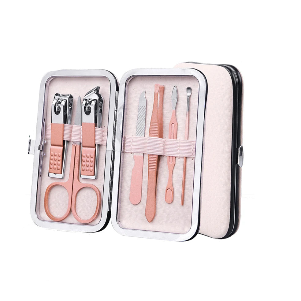 7pcs Manicure Cutters Nail Clipper Set Household Stainless Steel Ear Spoon Pedicure Scissors Tool For Beauty